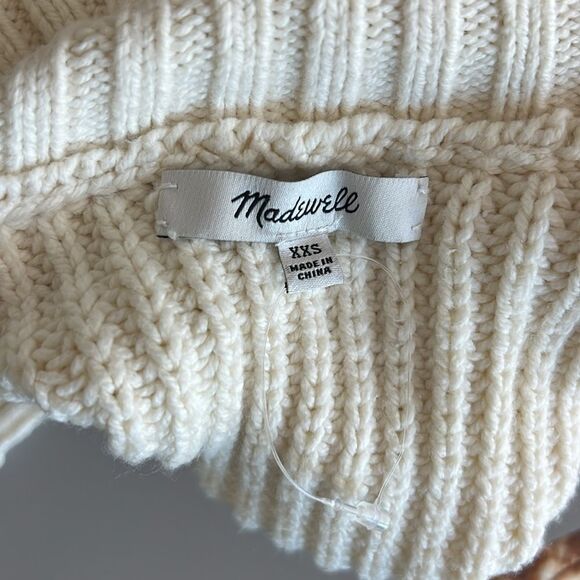 NWOT Madewell Wide Rib Turtleneck Sweater in Antique Cream Size XS - Picture 3 of 12